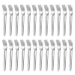 Pleafind 24-Piece Dinner Fork Set - 7.87 Inch Stainless Steel Table Forks, Mirror Polished, Dishwasher Safe
